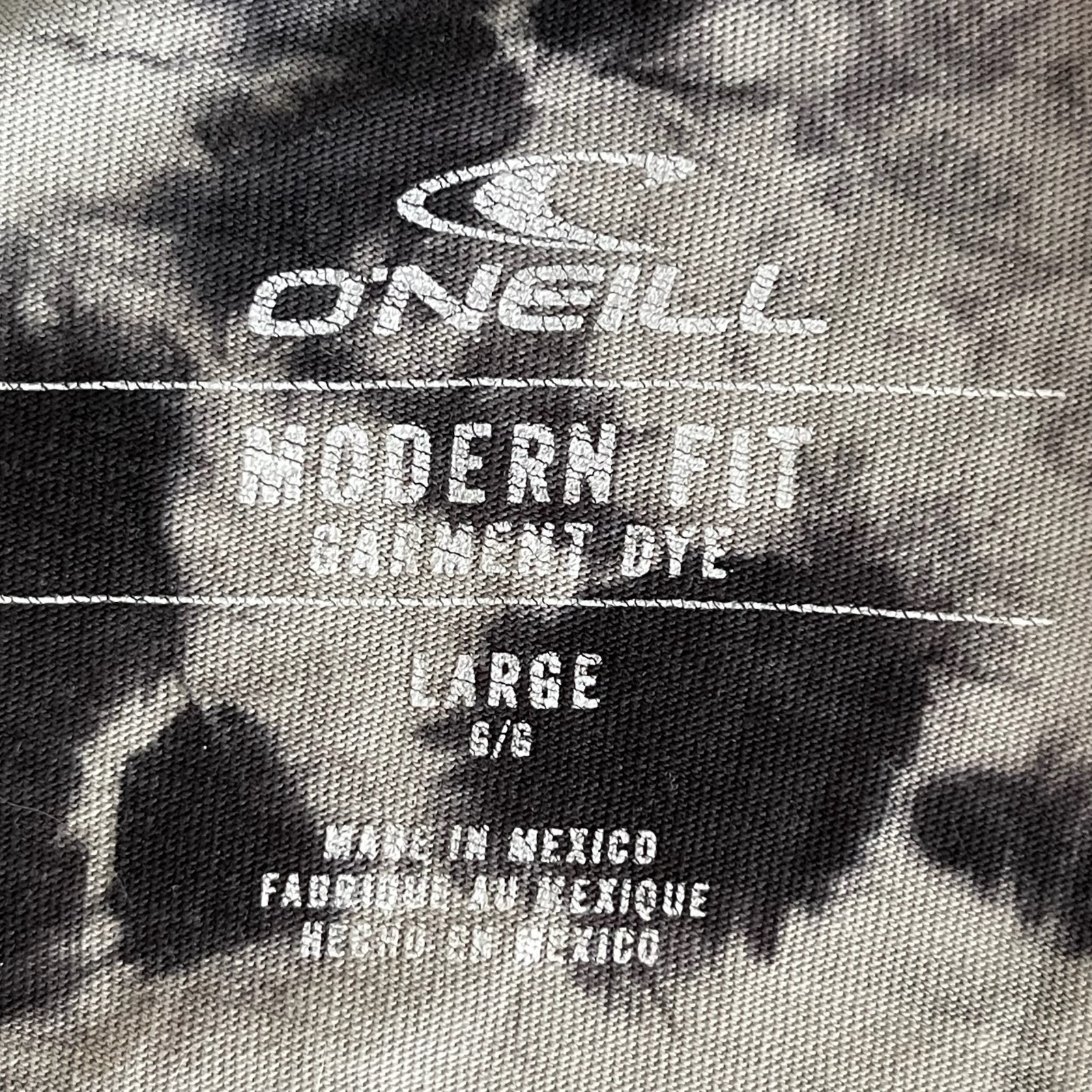 O'Neill Men's Gray Acid Wash Tie Dye Surf Company Graphic Tee T-Shirt Size L gallery