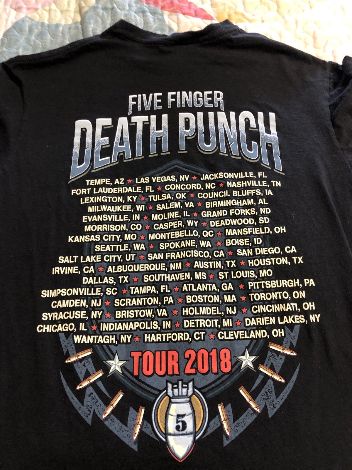 Five Finger Death Punch 2018 Tour Shirt Size M (see MEASUREMENTS in Description) gallery