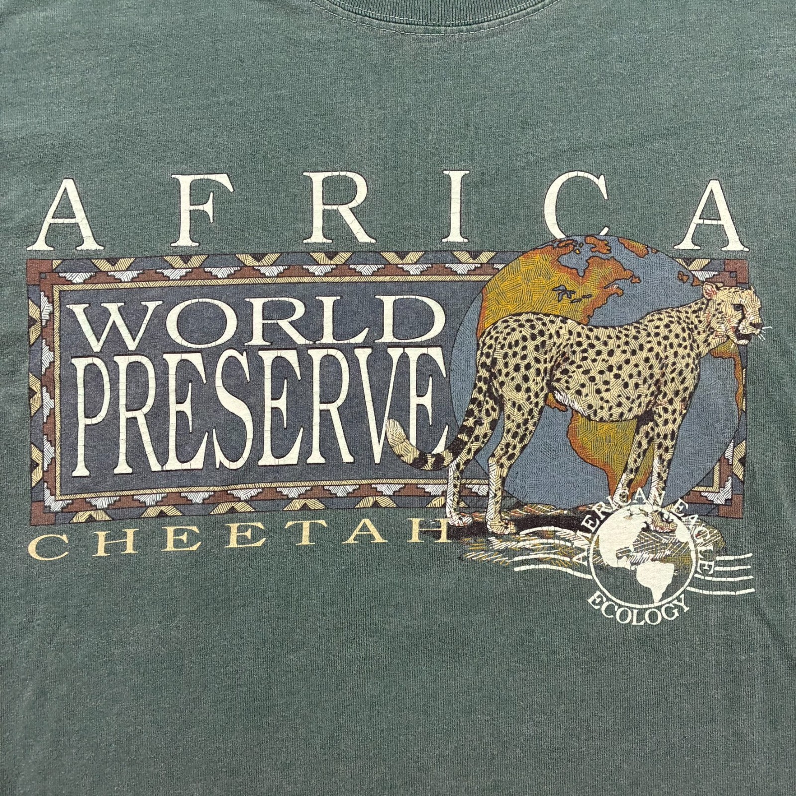 Vintage Galt Sand Mens Tee XL Africa Safari World Preserve Cheetah Made In USA gallery