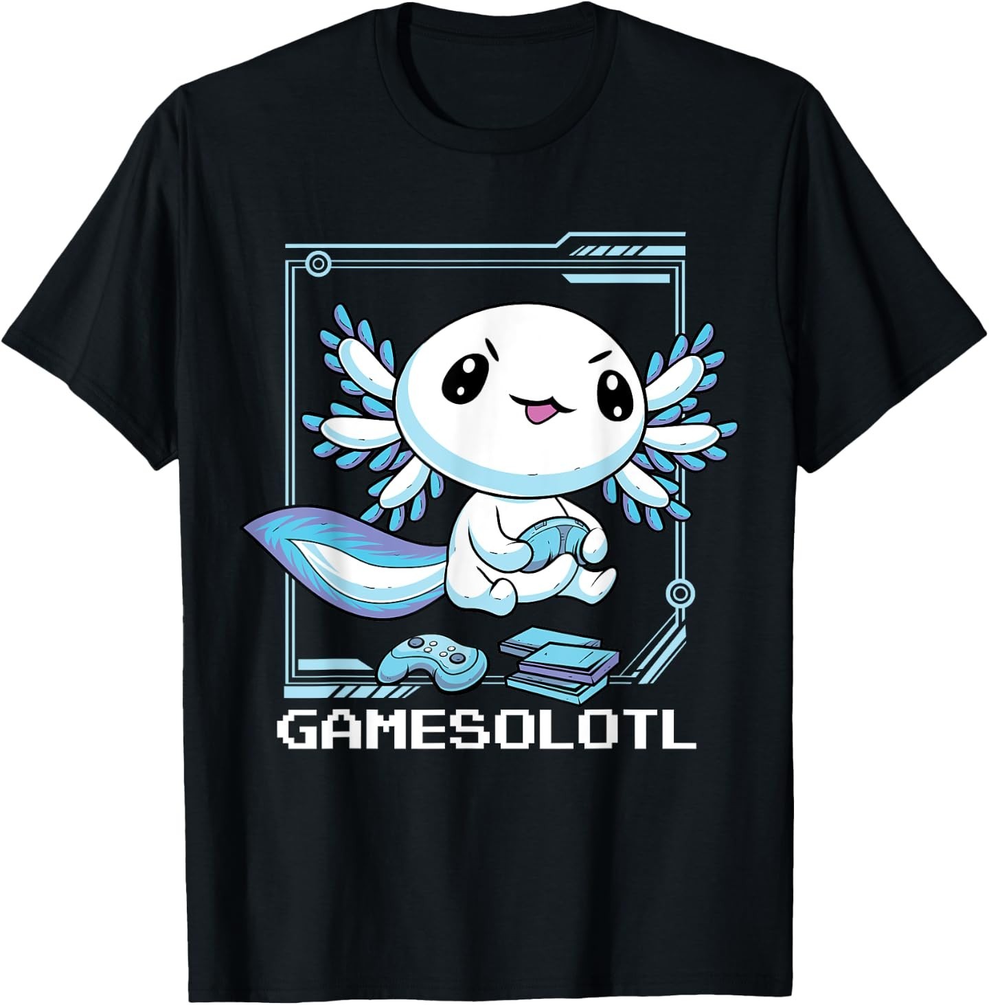 Gamer Axolotl Gamesolotl Fish Gaming Video Gamer Anime T-Shirt