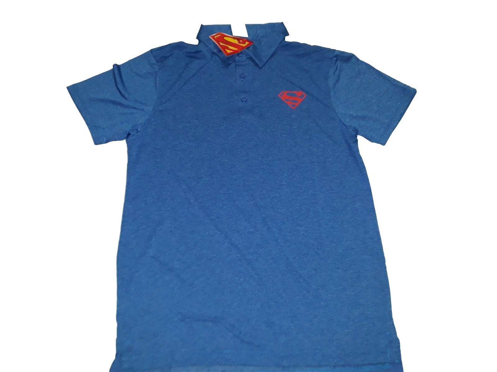Superman Polo Shirt Blue Men's SMALL DC Comics Button Logo Poly NEW gallery