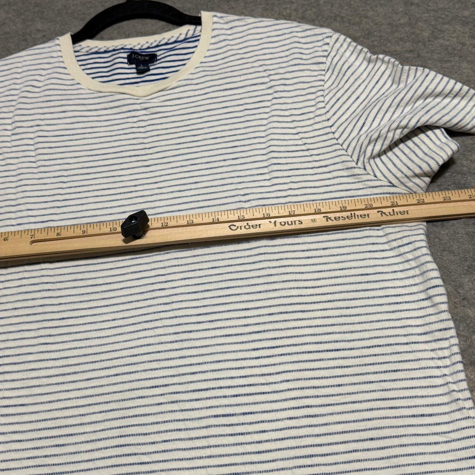 J.Crew Re-Imagined Mens Large Blue White Striped Cotton T-Shirt BG833 FA22 gallery