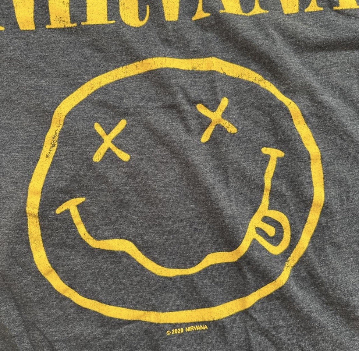 Nirvana Smiley Face Band T-Shirt Blue Graphic Tee Size Small 2020 Grunge Rock gallery