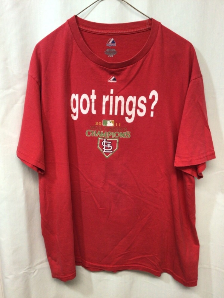 St Louis Cardinals 2011 World Series Champions Red Large T Shirt MLB Licensed
