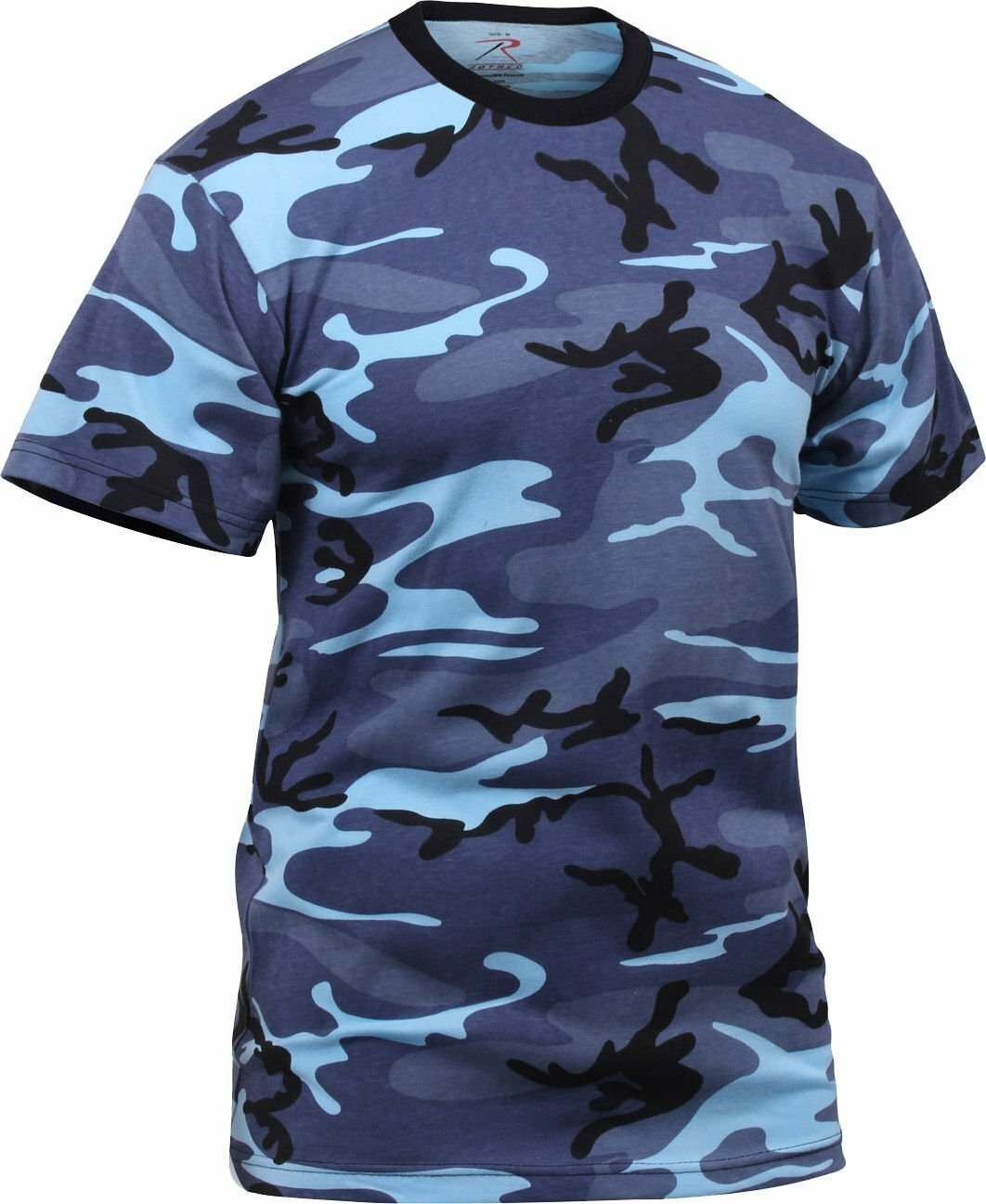 Mens Sky Blue Camouflage Tactical Military Short Sleeve T-Shirt gallery
