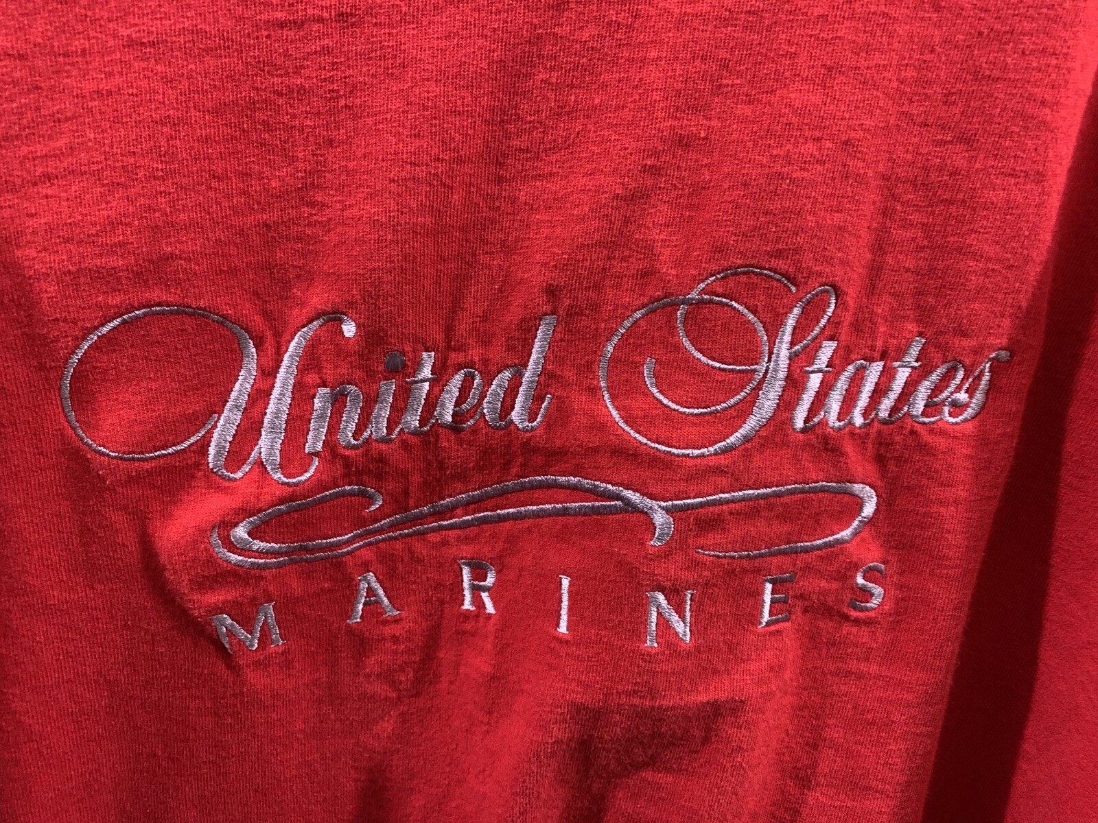 Vtg United States Marine Corps Script Logo T Shirt LARGE M.J. Soffe Semper Fi gallery