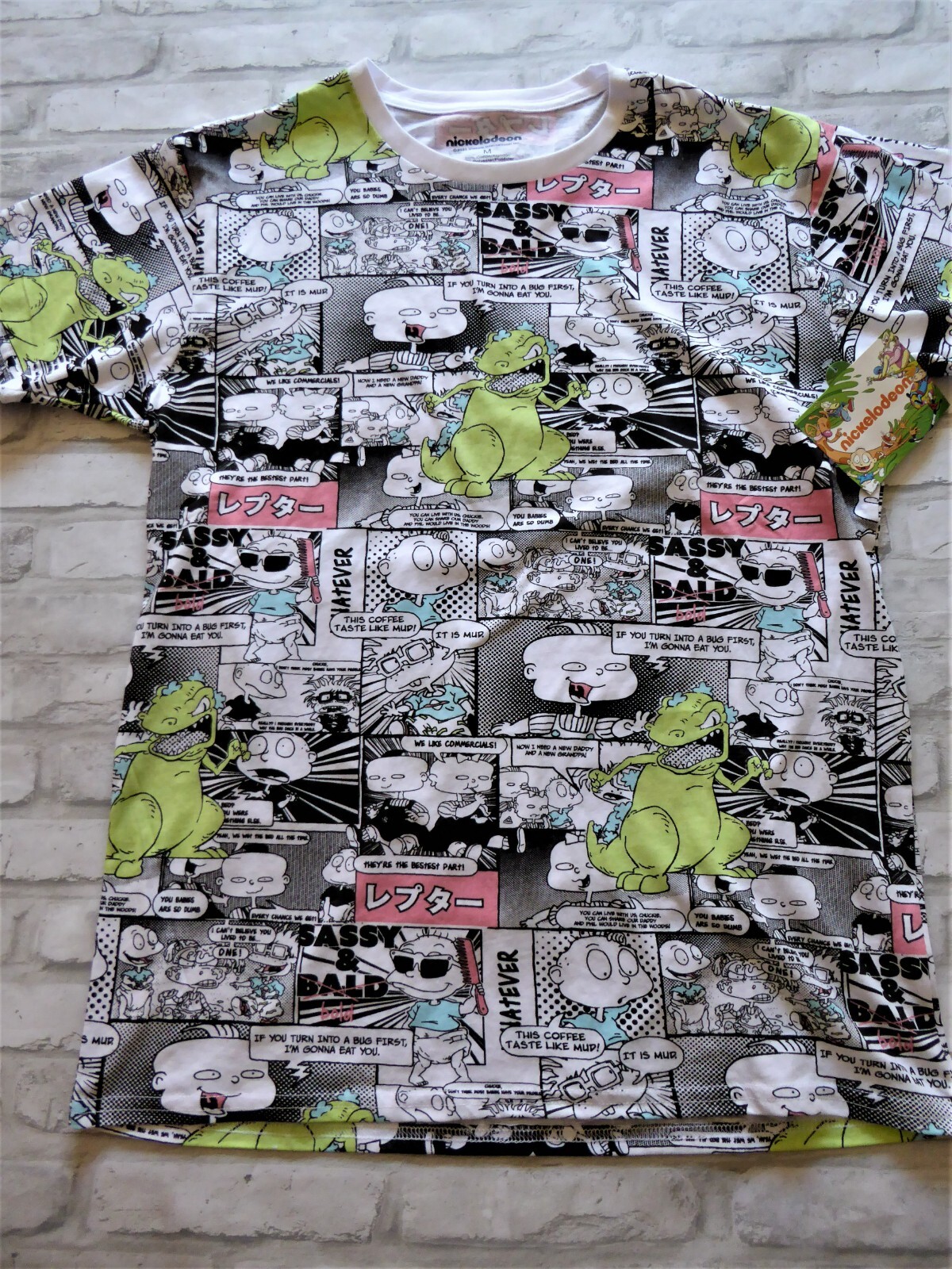 Nickelodeon 90s All Over Print Reptar Rugrats Graphic Throwback Retro Unisex M gallery