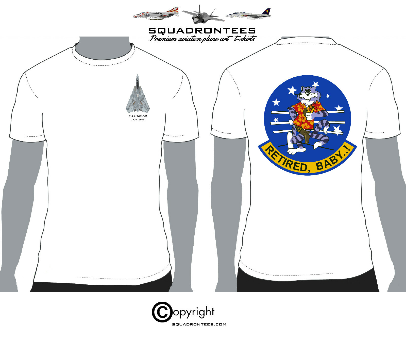 F-14 Tomcat Retired Baby Squadron T-Shirt – USN Licensed Product