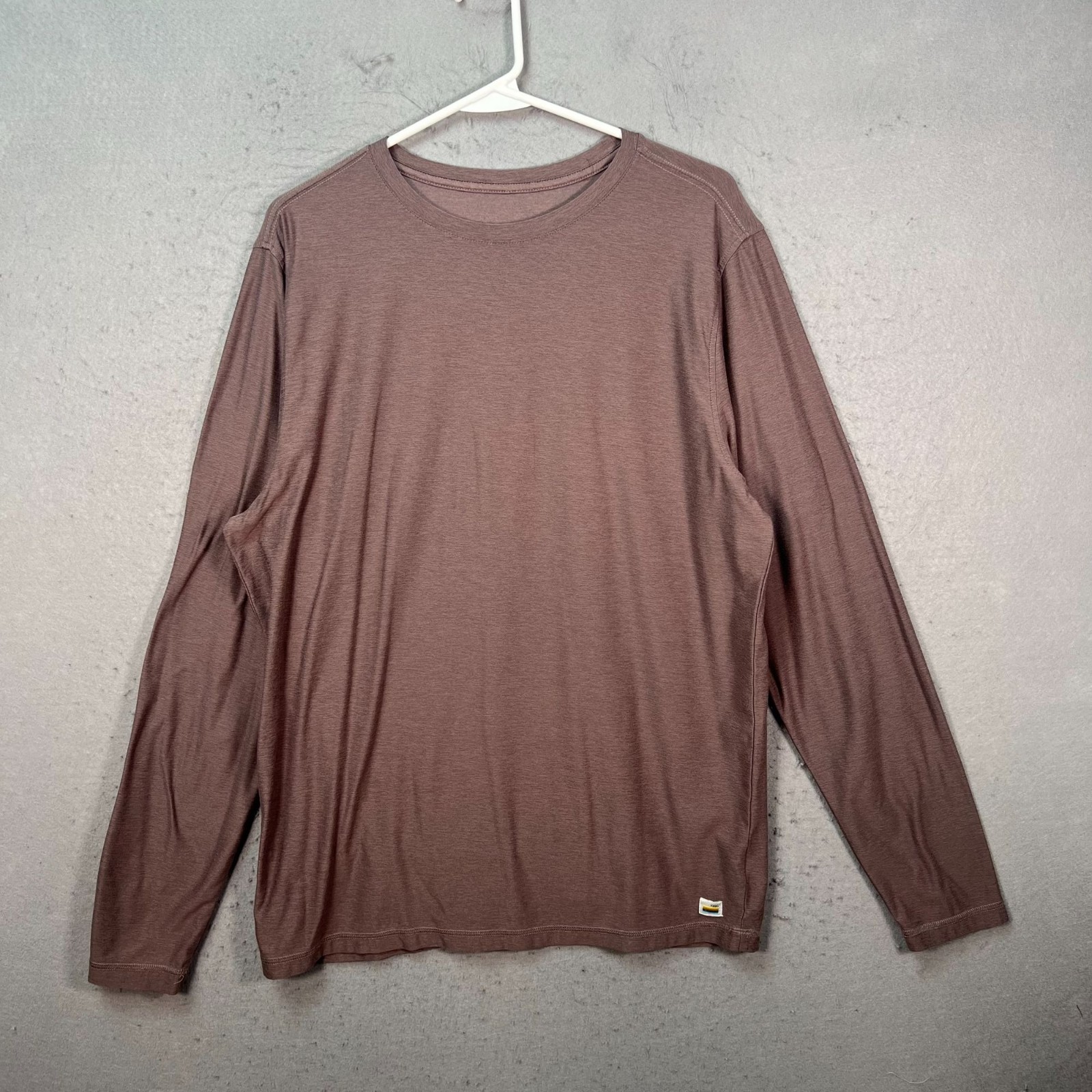 Vuori Mens Size Large Brown Long Sleeve T-Shirt Soft Lightweight Crew Neck