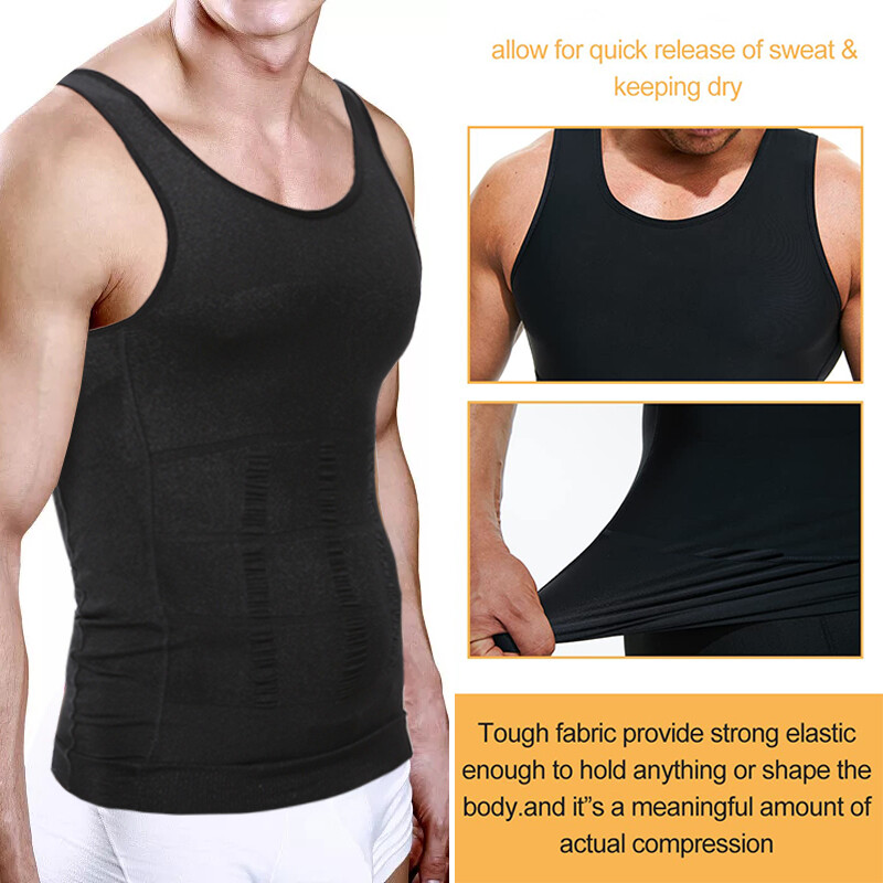 Mens Slimming Vest Abs Abdomen Compression Shirt Workout Tank Tops Body Shaper gallery
