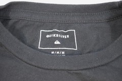 Quiksilver Black White Striped Zig Zag Lightning Bolt Medium Pocket T Shirt