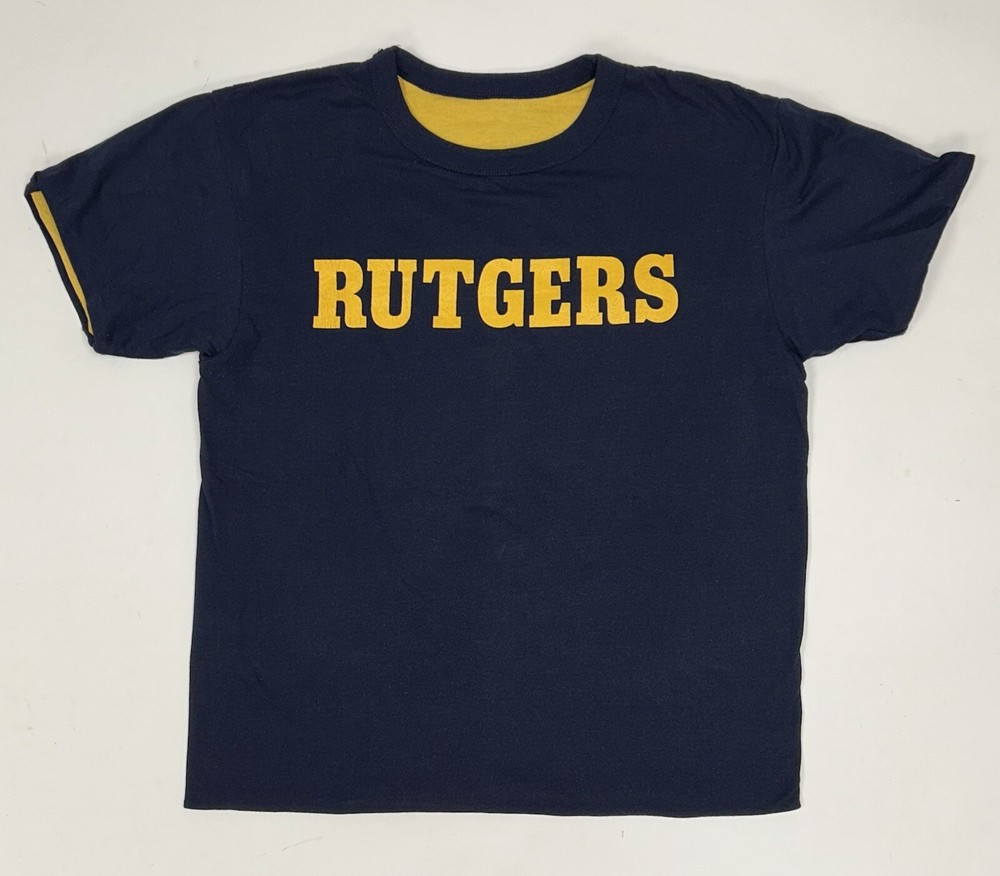 Vintage Reversible Double Face T-shirt Rutgers College Tee Velva Sheen 70s 80s