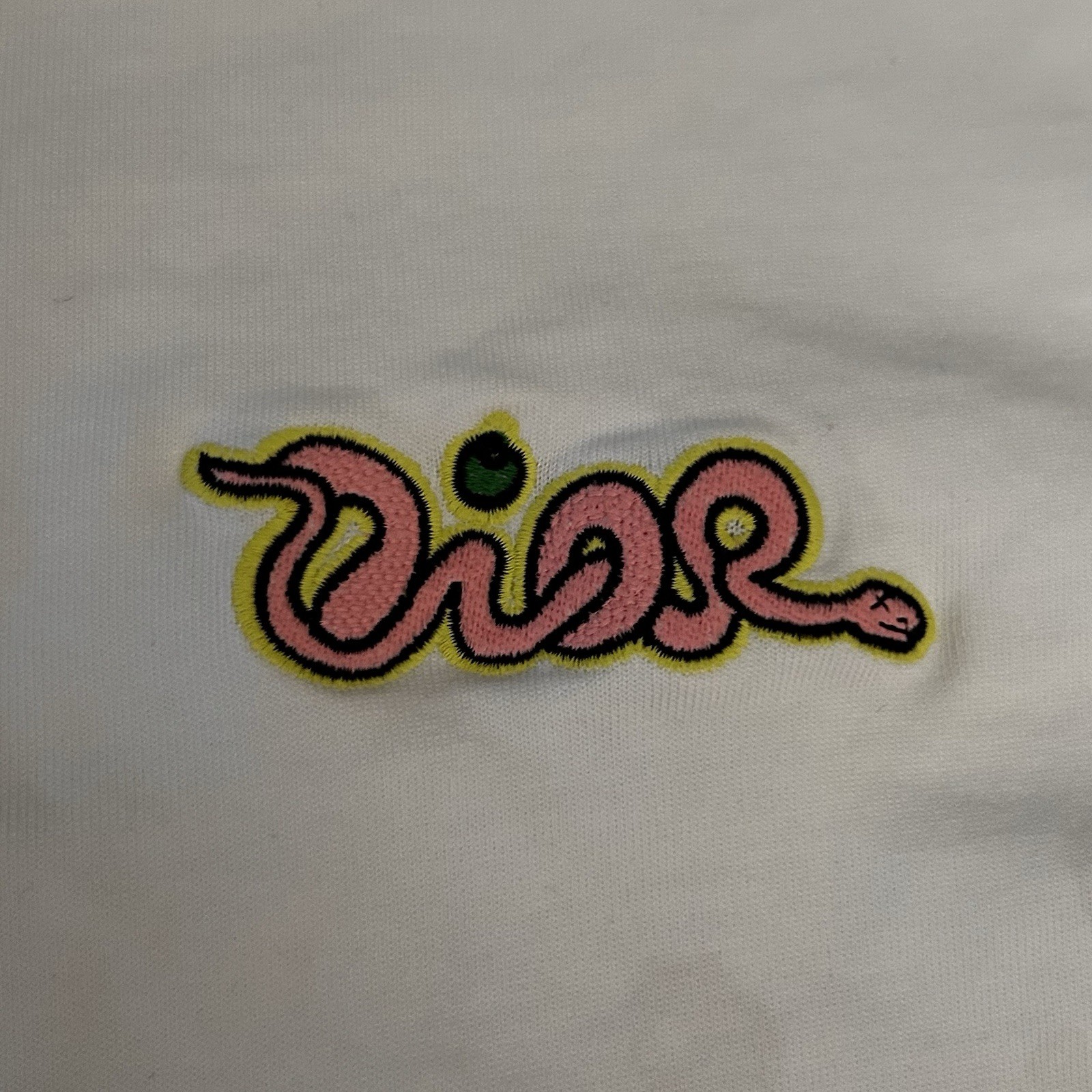 Dior Kaws Snake Embroidered T Shirt Relaxed Cotton Heavy White Size L gallery