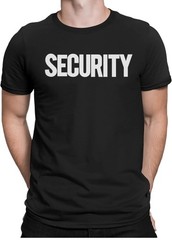 Security Cotton T-Shirt Front Print Tee School Church Staff Event Uniform SM-3XL