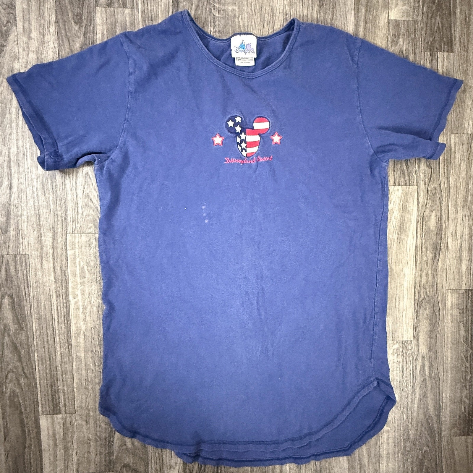 Disneyland Resort Mickey Mouse USA Flag Tee Blue Patriotic S/M Made in Turkey gallery