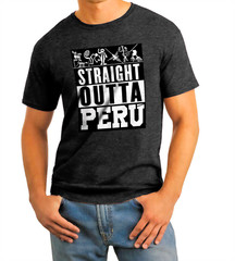 straight outta peru trendy AWESOME PERUVIAN pride GRAPHIC T SHIRT