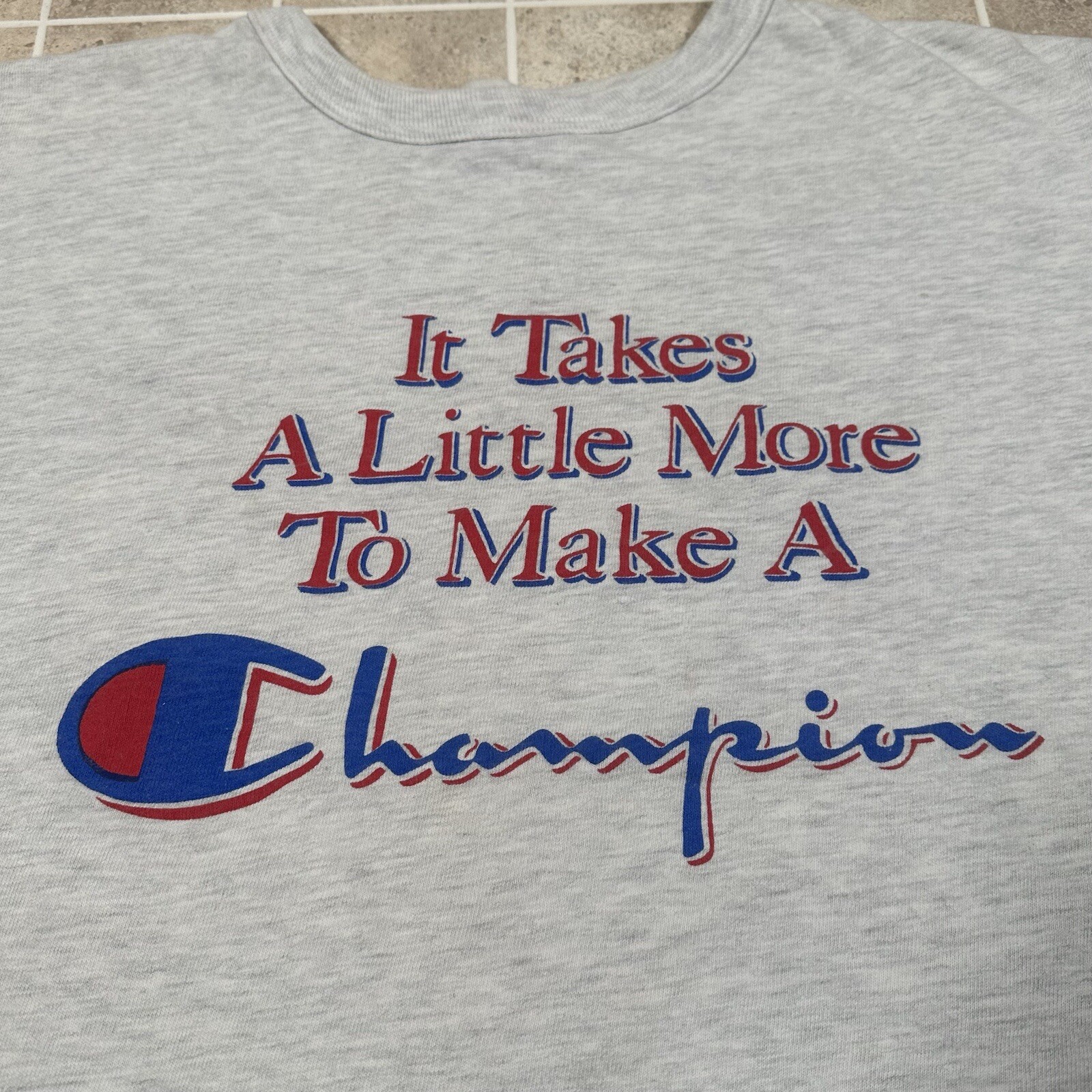 Vintage USA Made It Takes More To Make A Champion Single Stitch T-Shirt Grey XL gallery