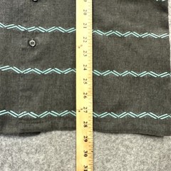 Billabong Button Up Shirt Mens Medium Gray Teal SW Chevron Stripe Surfer Skater
