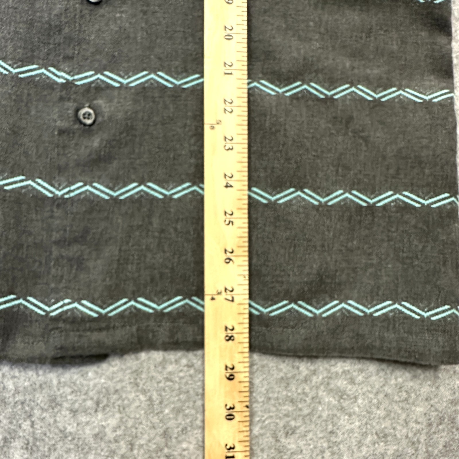 Billabong Button Up Shirt Mens Medium Gray Teal SW Chevron Stripe Surfer Skater gallery