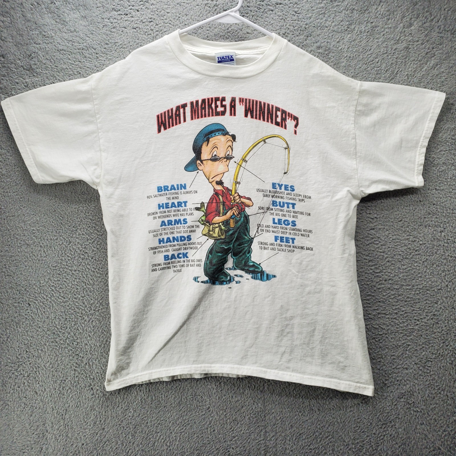 Vintage What Makes A Winner Fishing T Shirt Mens Large Funny Humor Tultex gallery