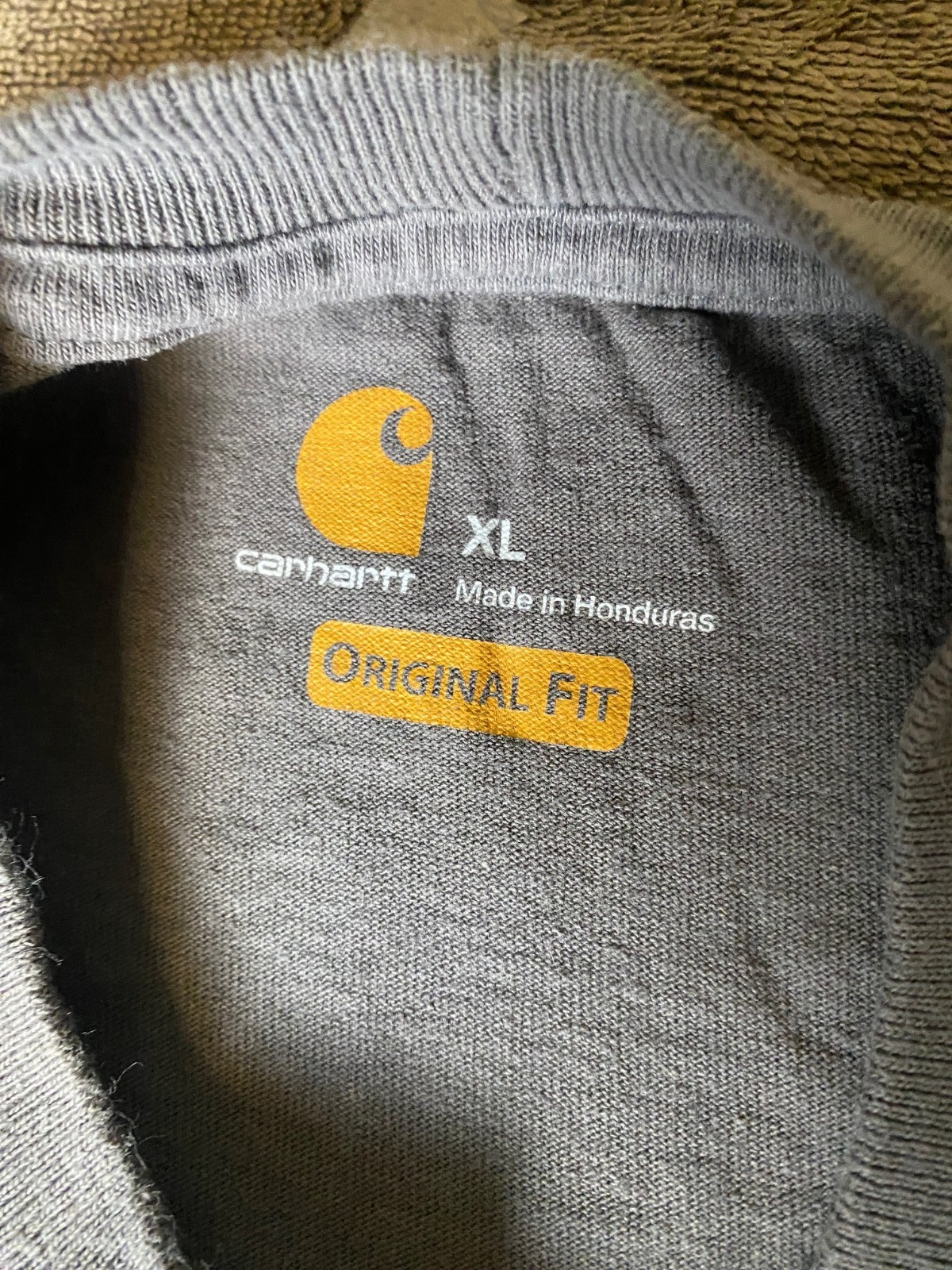 CARHARTT Men's Original Fit Gray Heavy Duty Cotton Pocket T-Shirt Size XL gallery