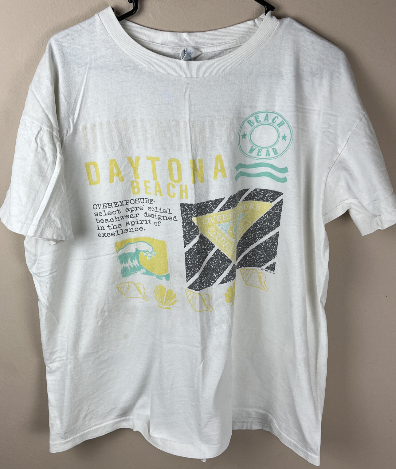 Vintage 90s Daytona Beach Florida T Shirt Size XL USA Over Exposure Beachwear