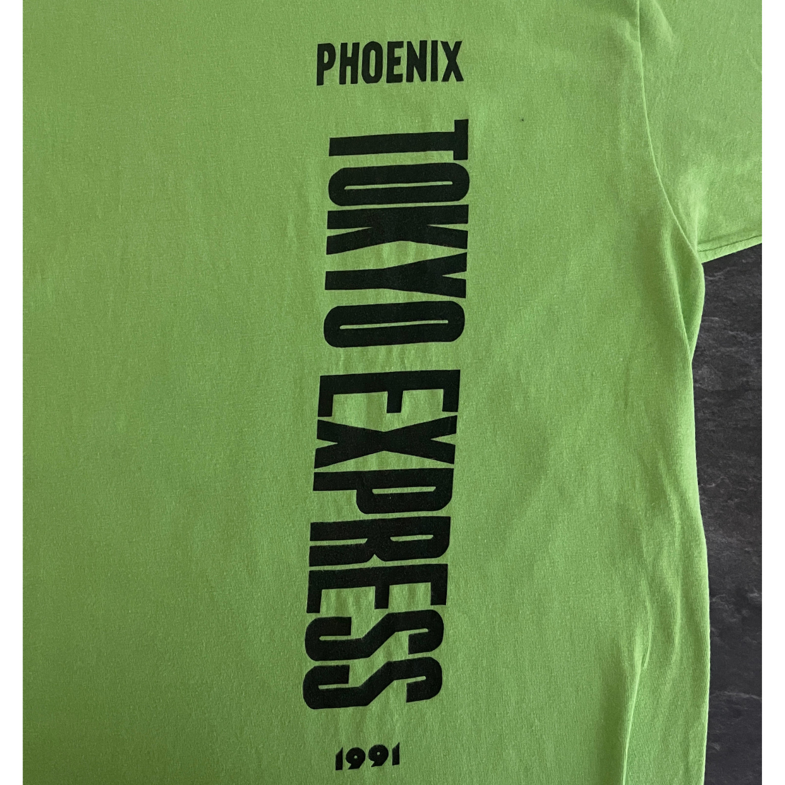 Vintage Hanes Beefy T Mens Shirt XL Green Single Stitch Tokyo Express 1991 gallery