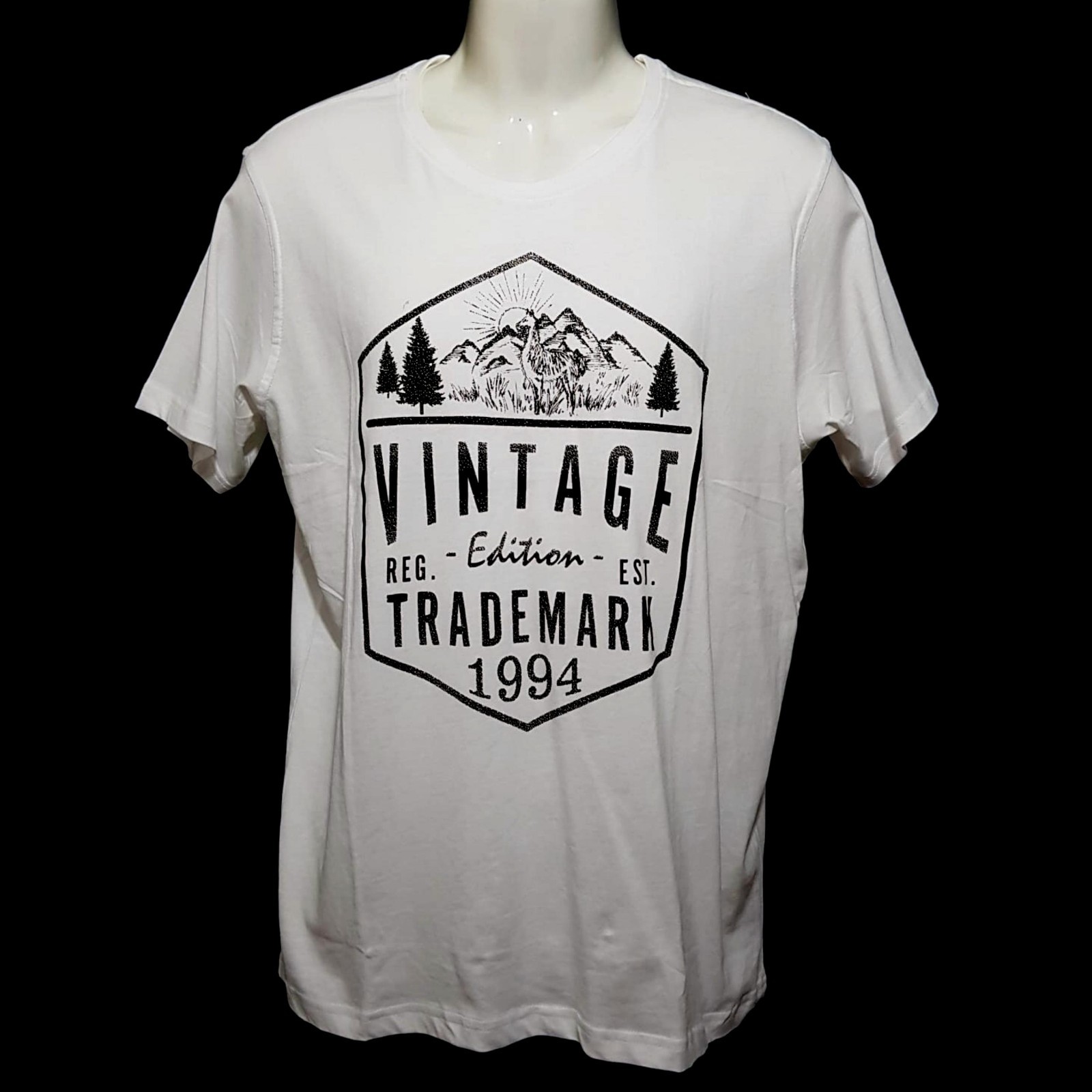Mens T-Shirt Tee White Cotton Size L - XXL gallery