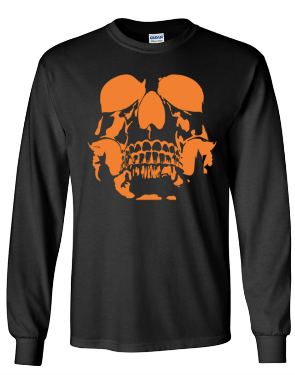 Skull Halloween Long Sleeve Graphic Tee Unisex Apparel Custom Holiday Design gallery