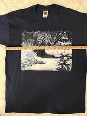 Vintage Graphic Tshirt Winter Scene Single Stitch Snowy Trees Creek 90s Size XL