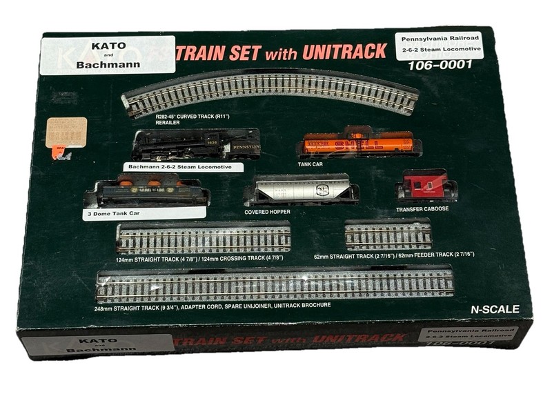 Kato F3 Train Set with Unitrack Pennsylvania  106-0001, N-Scale 2-6-2 Locomotive