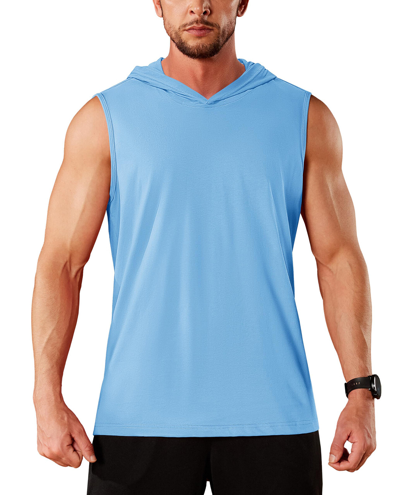 Men's Casual Workout Hoodie Tank Gym Cotton Sleeveless Quick Dry Muscle T-Shirts gallery