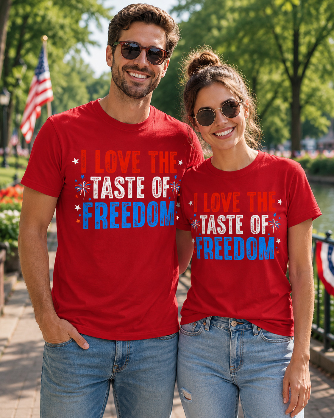 I Love The Taste of Freedom - Couples Matching 4th of July T-Shirt gallery