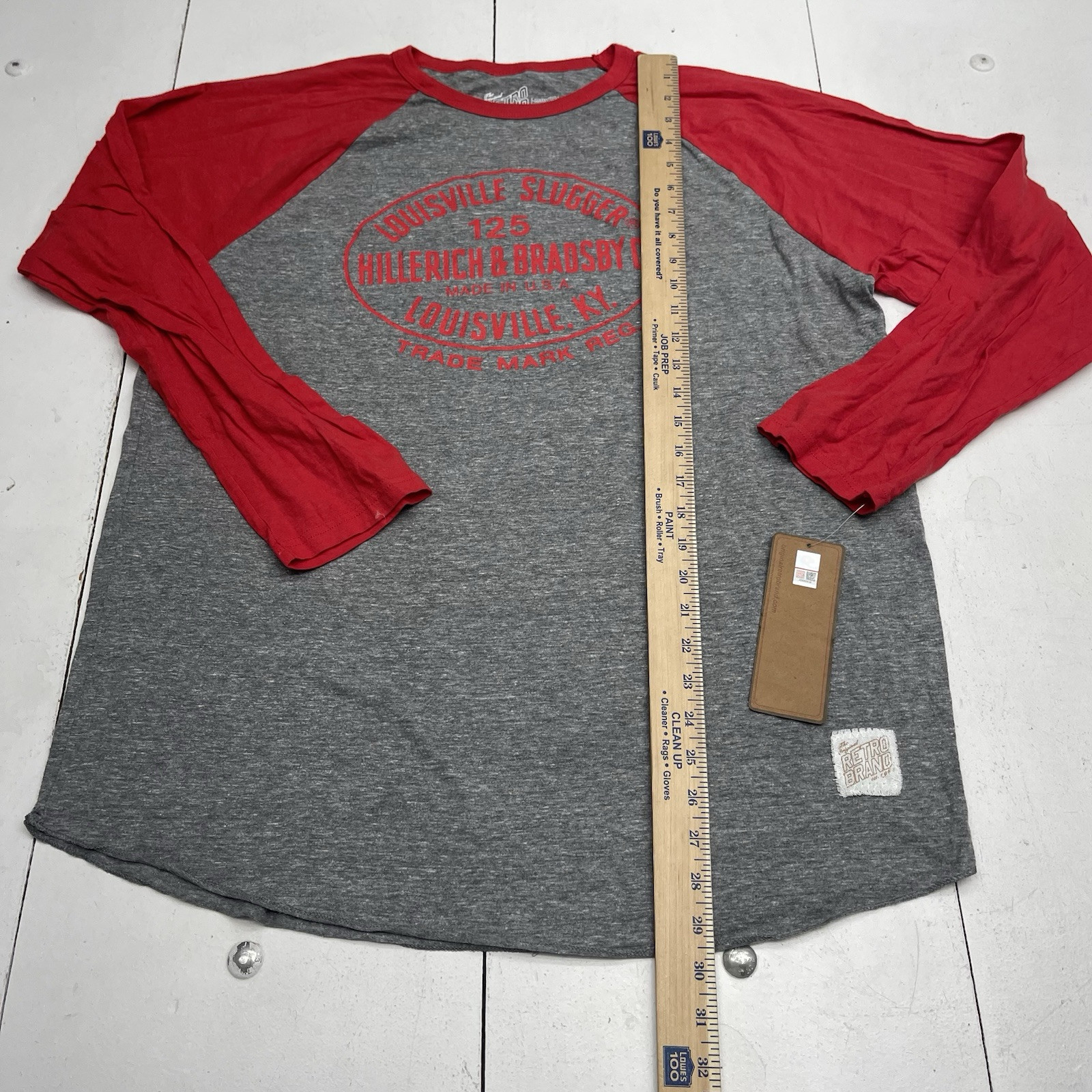 Retro Brand Gray & Red Louisville Slugger Hillerich & Bradsby Co T Shirt Mens XL gallery