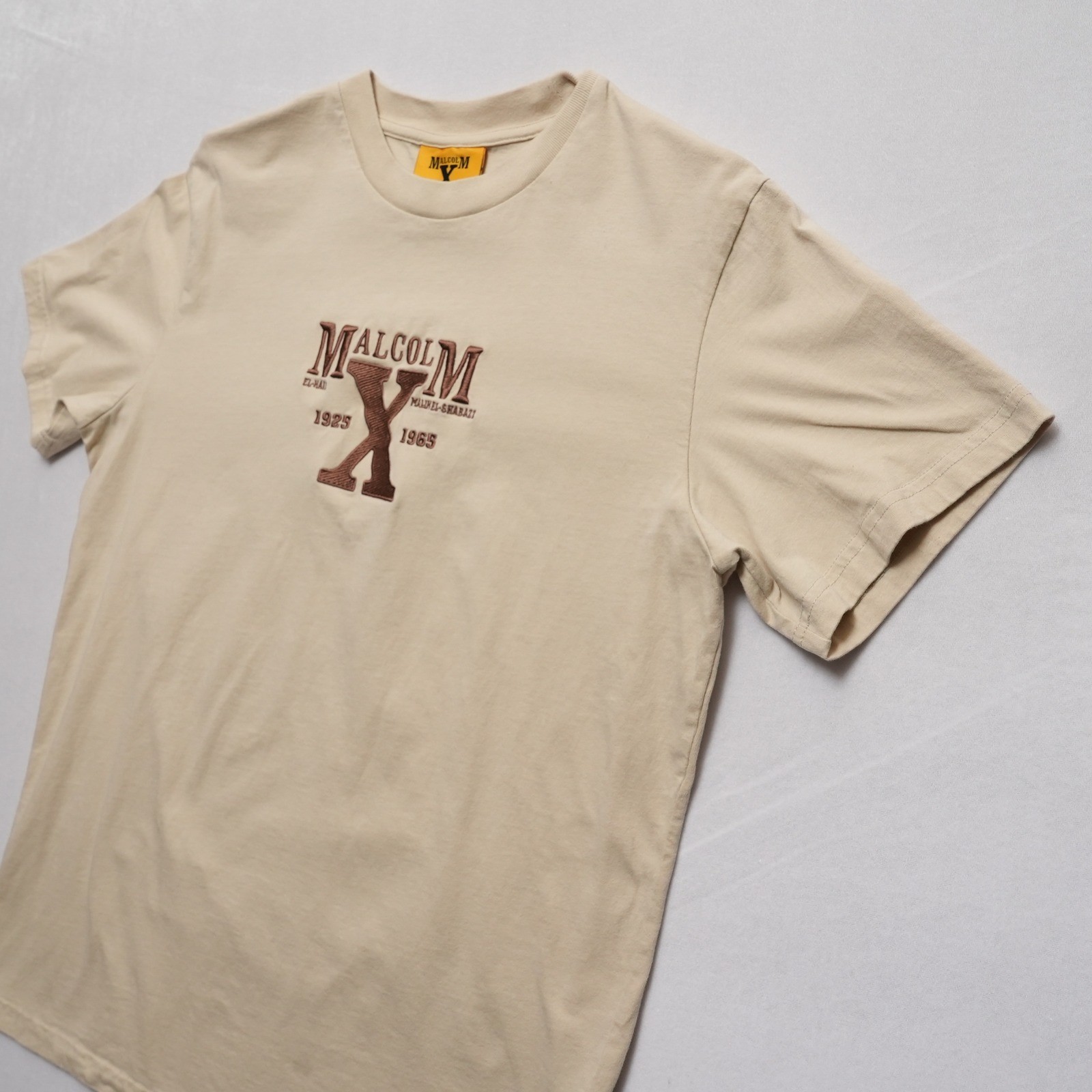 Shoe Palace Malcolm X Graphic Tee Mens S Tan Embroidered Streetwear Shirt gallery