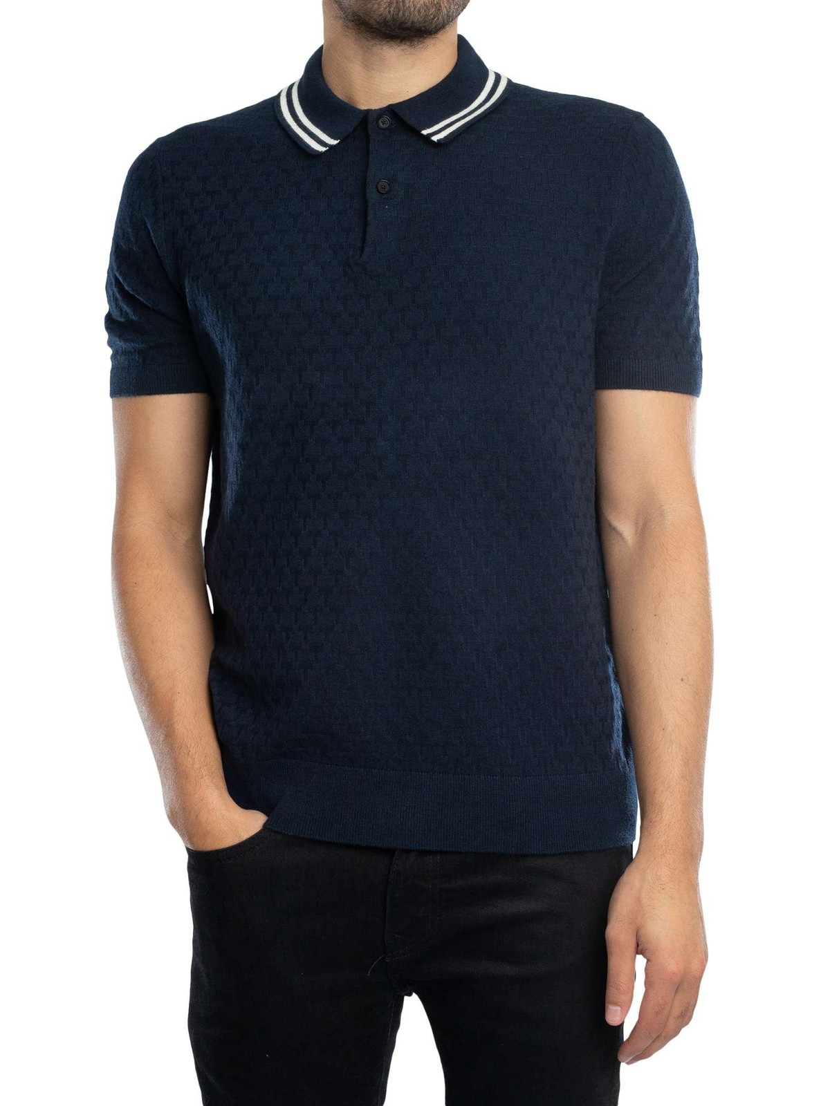 Ted Baker Men's Regular Stitched Polo Shirt, Blue gallery