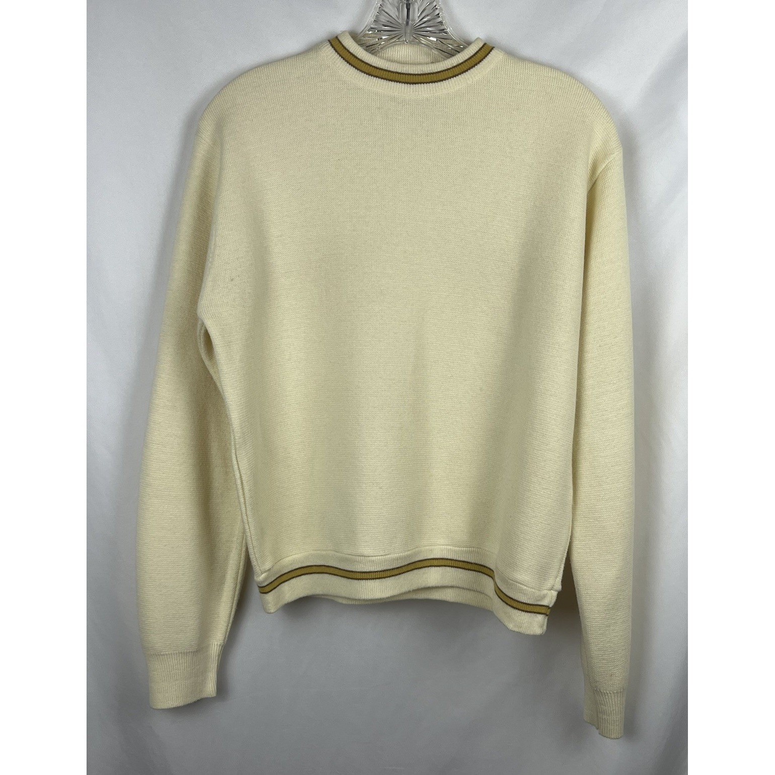 Vintage 60s 70s Donmoor Sweater Boys 20 Men Small Pale Yellow Orlon Acrylic USA gallery