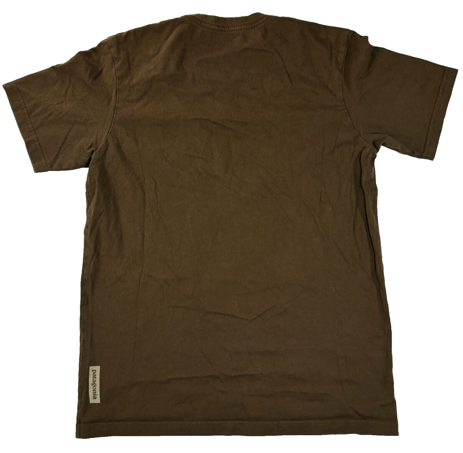 Patagonia Live Simply Shirt Brown Organic Cotton Red Guitar Crewneck Tee XS gallery