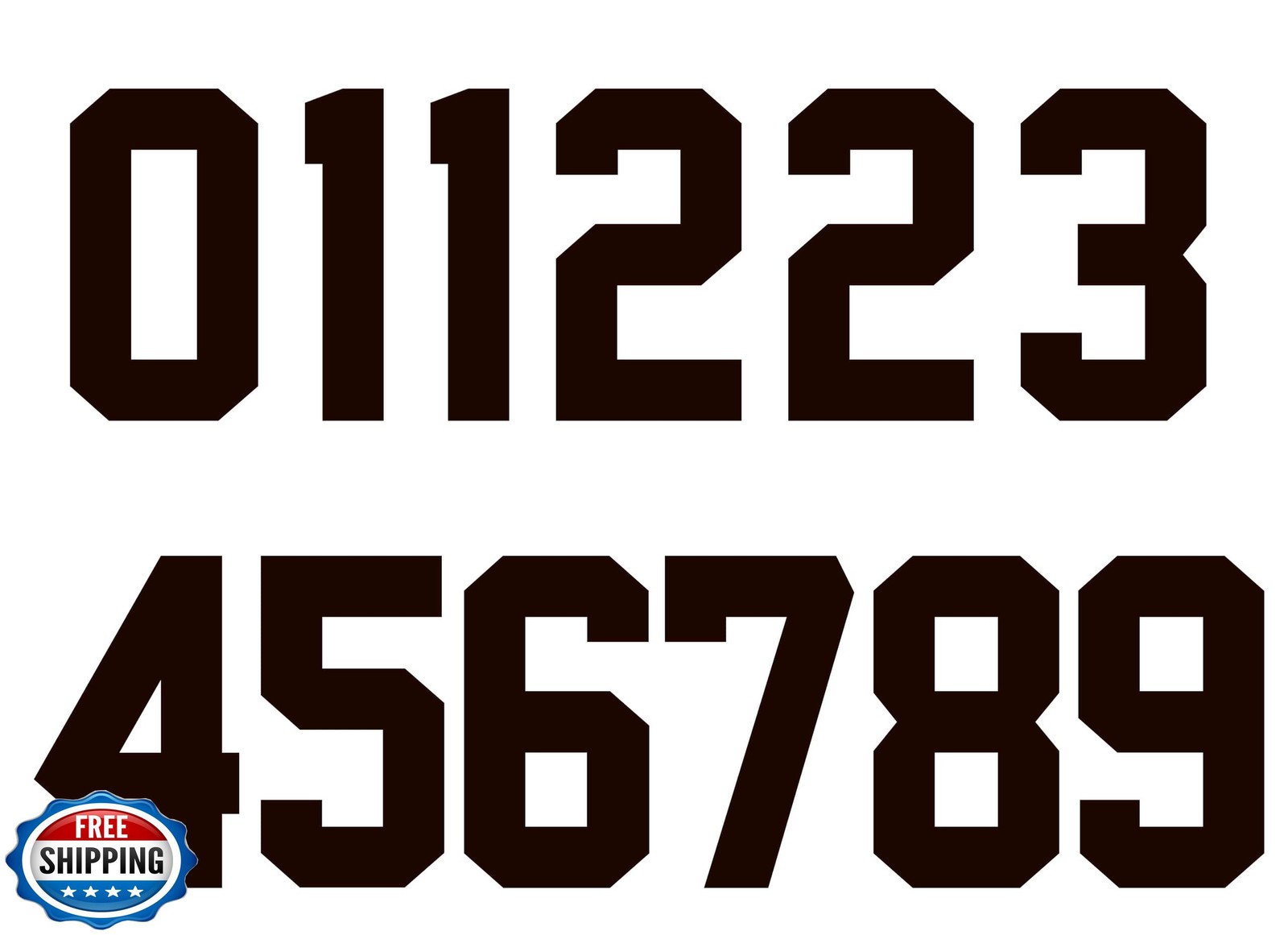 Numbers Kit(0-9),6″ Tall for Sports T-Shirt Jersey Football Baseball,Iron On,