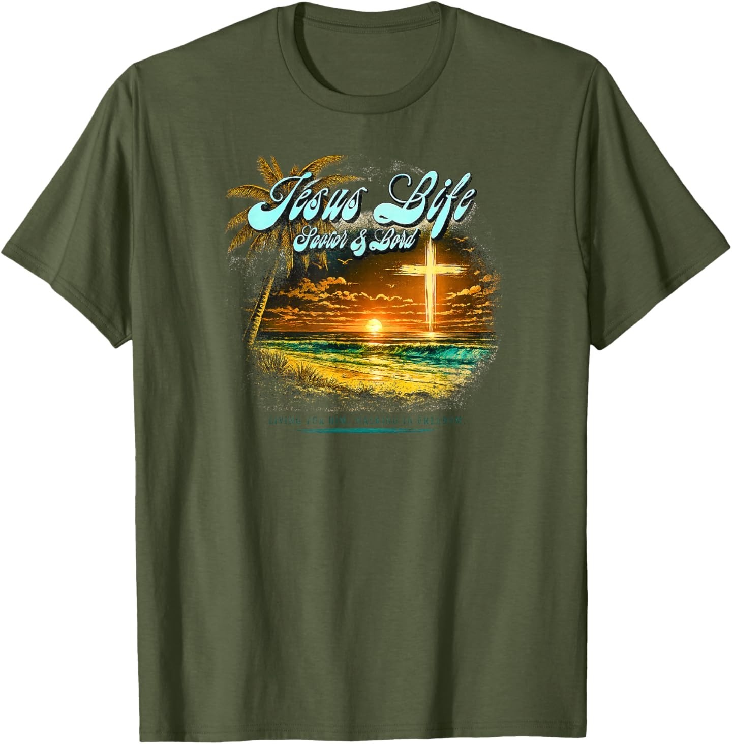 Jesus Life at Sunset Beach T-Shirt