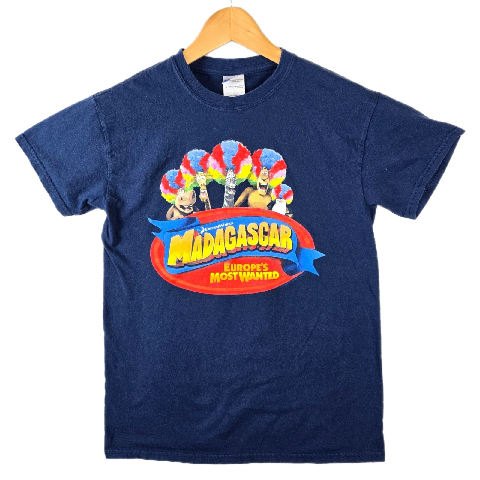 Madagascar Europes Most Wanted Promo Movie T-shirt Small Dreamworks Blue 2012 gallery
