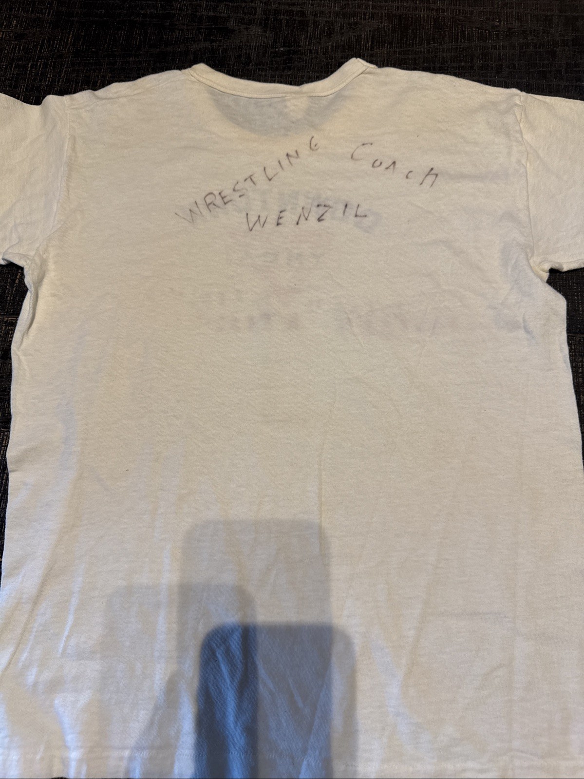 Vintage 60s Russell Running Man YMCA Felted Print T Shirt Size Large gallery