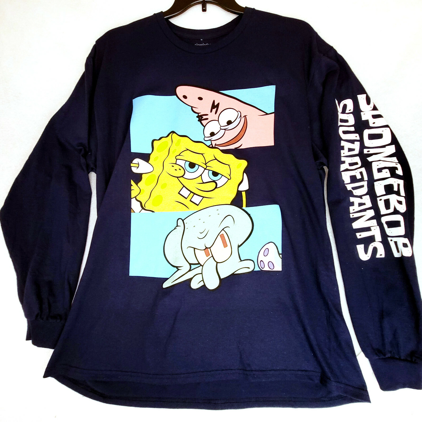 SPONGEBOB SQUARE PANTS SHIRT MENS MEDIUM LONG SLEEVE BLUE SQUIDWARD NWT gallery