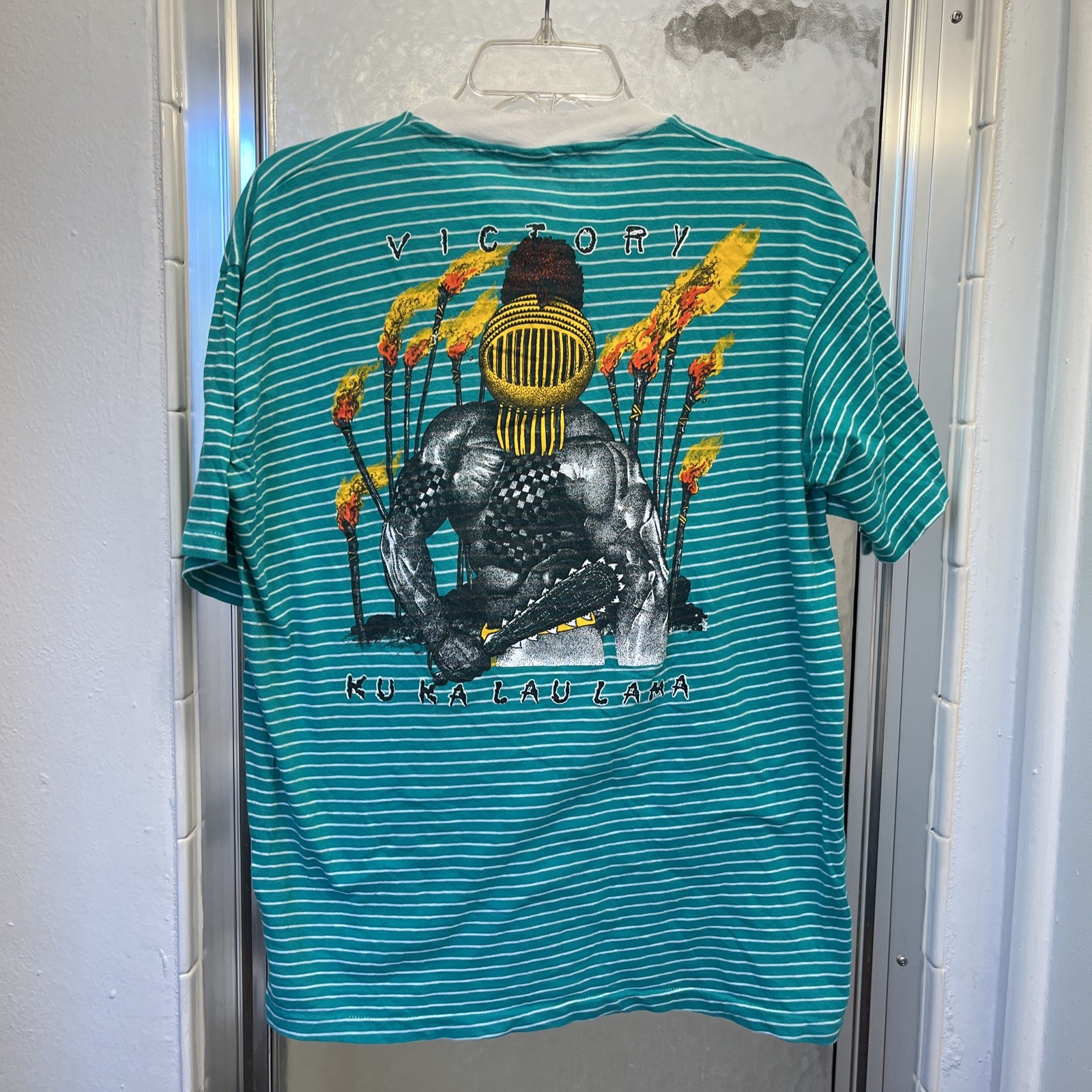 Vtg Hawaiian Strength Style Tee Single Stitched XL Shirt Victory Kua Ka Lau Lama