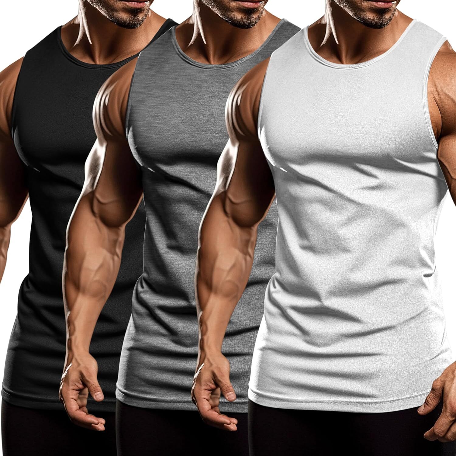 Men's Tank Tops Vest Sleeveless Gym Workout Bodybuilding Fitness Muscle T-Shirts gallery