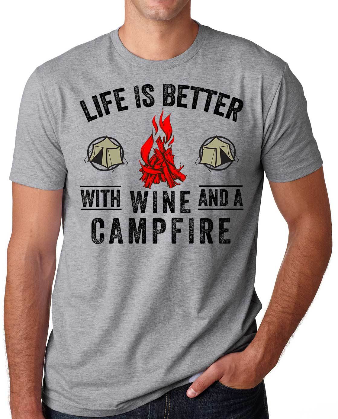 Wine T-shirt camping Camp Tee shirt fishing outdoor activities Tee shirt gallery