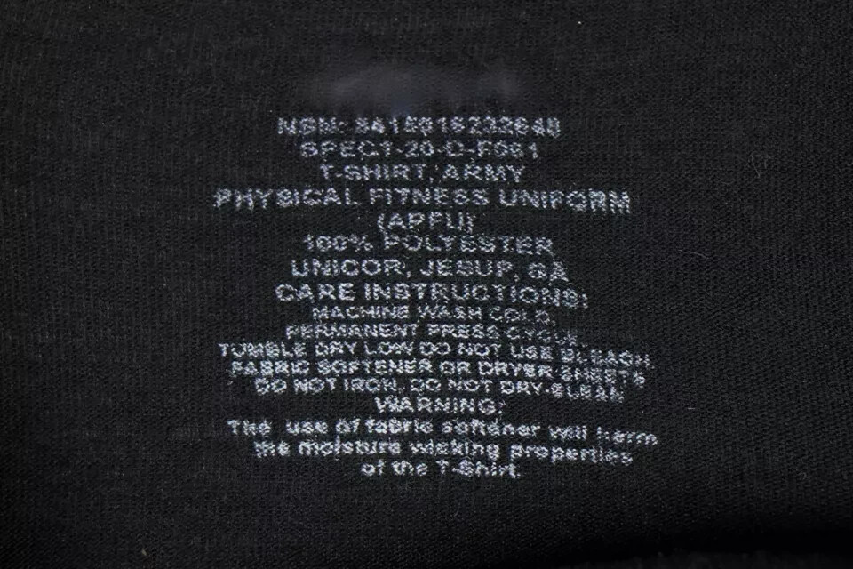 MEDIUM - Men's APFU Long Sleeve Shirt Army Black and Gold PT Fitness Shirt EXC gallery