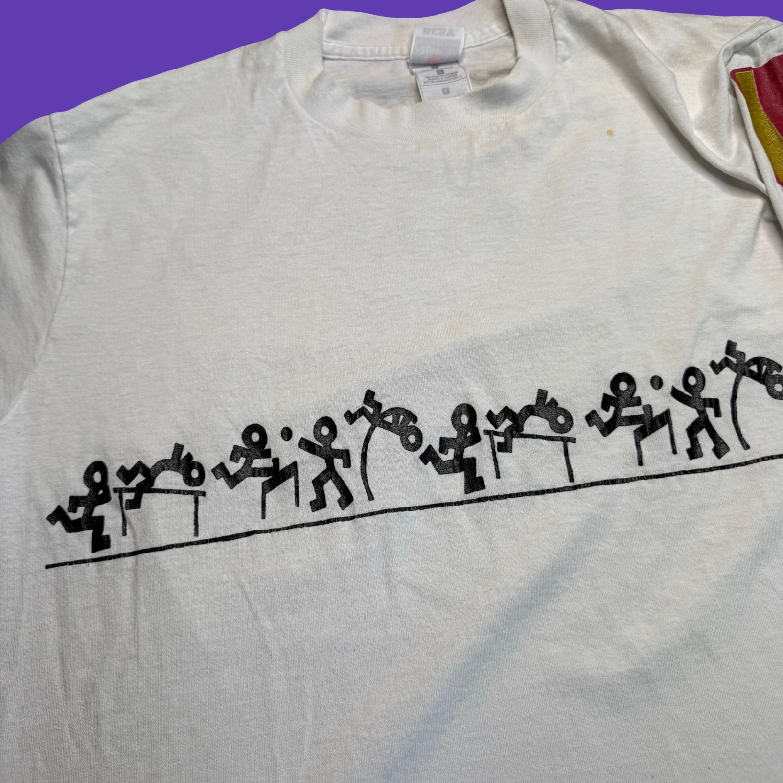 Vintage Track & Field Graphic Large Long Sleeve Tee Distressed School Runner gallery