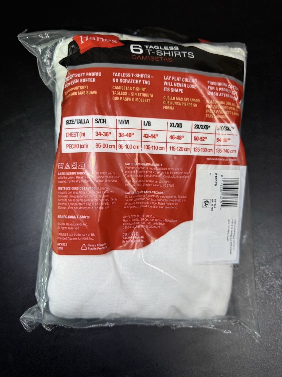 Hanes Men's FreshIQ ComfortSoft Crewneck Undershirt - White (Pack of 6) (2135P6) gallery