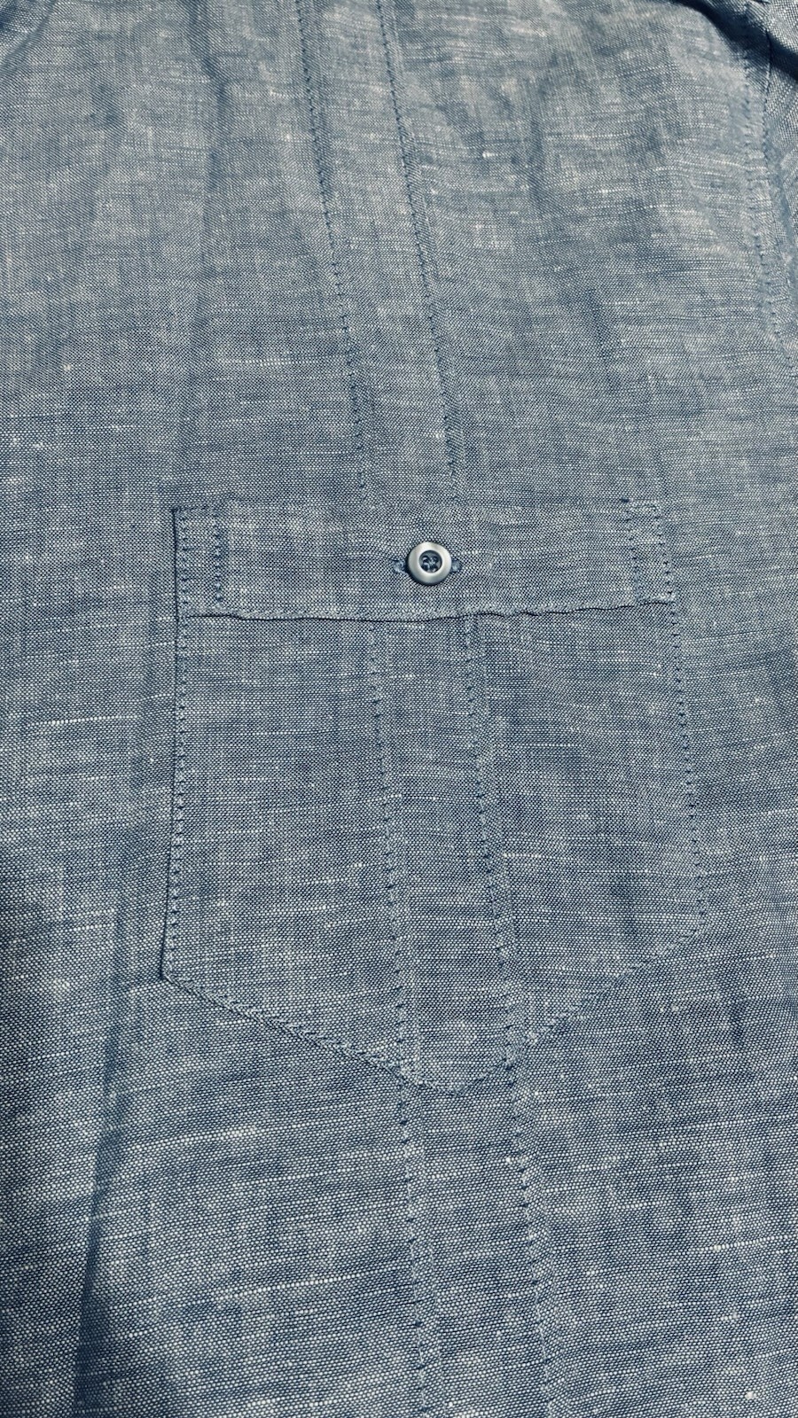 Cubavera XL Linen Blue Henley Shirt Banded Collar Tunic Long Sleeve Pullover gallery